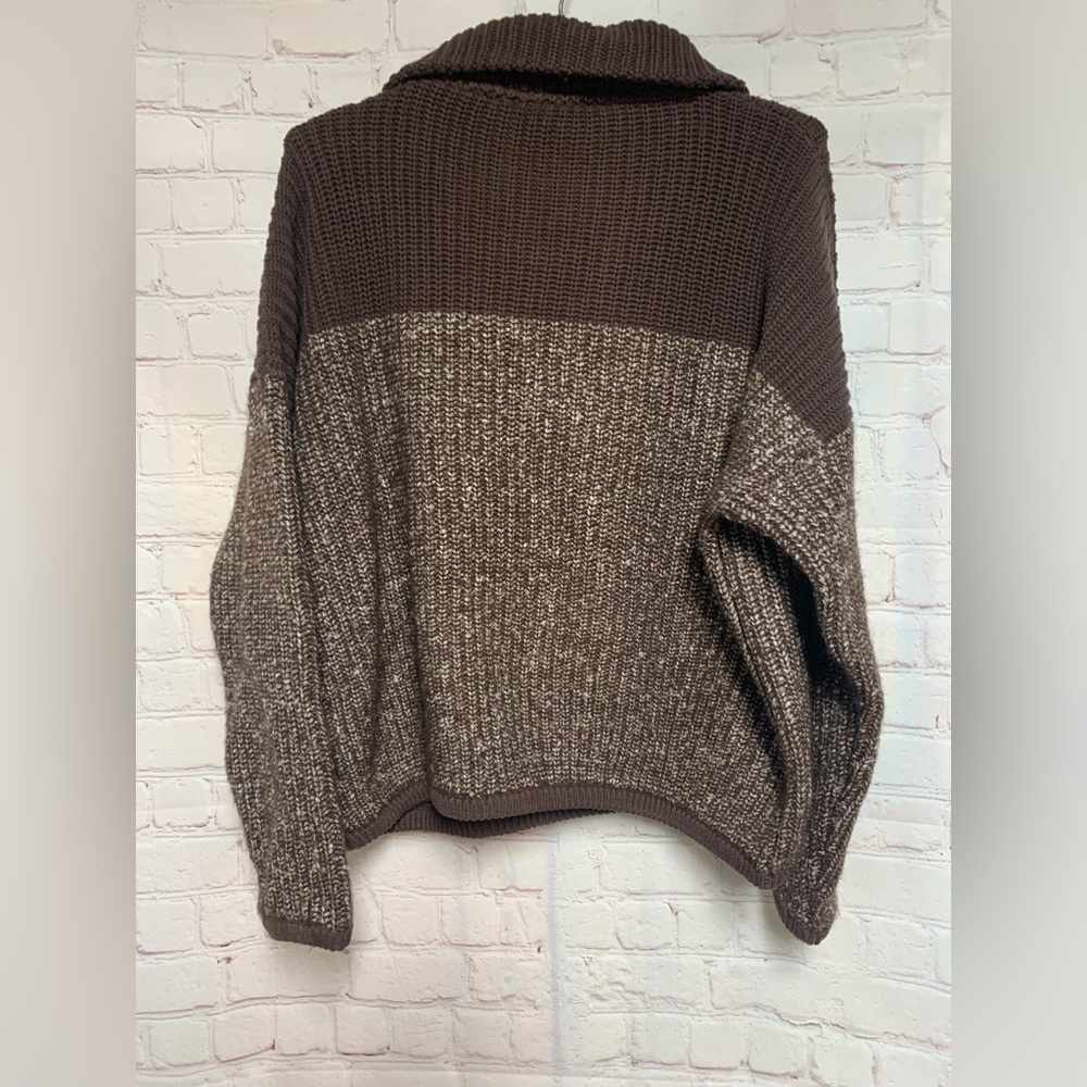 Varley Willard Chocolate Brown 1/4 Zip Women's Sweater Size XS 44” - Picture 9 of 9